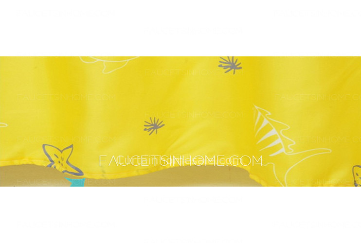 Wholesale Print Waterproof Yellow Color Luxury Shower Curtain