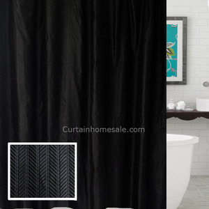 Organic Black Color Waterproof Toile Fun Shower Curtain
