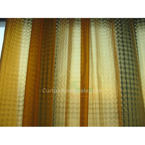 Masculine Shower Curtain Of Plaid Orange Color Waterproof