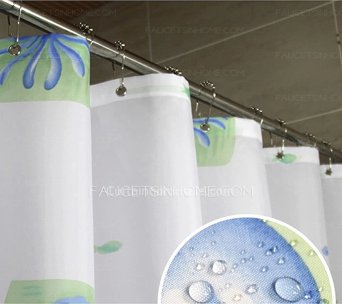 Waterproof  White Color Animal Stylish Vinyl Shower Curtain