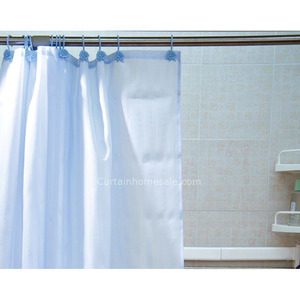 Bright Blue Polyester Waterproof Flip Flop Shower Curtain
