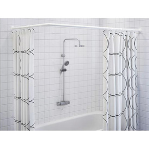 Simple White Painting Flexible 35.4-68.9 Inch Shower Curtain Rod
