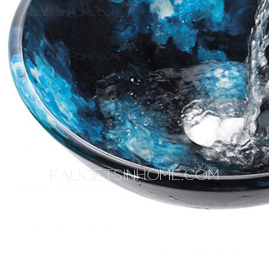 Black And Blue Basin Sinks Designed Single Bowl With Faucet