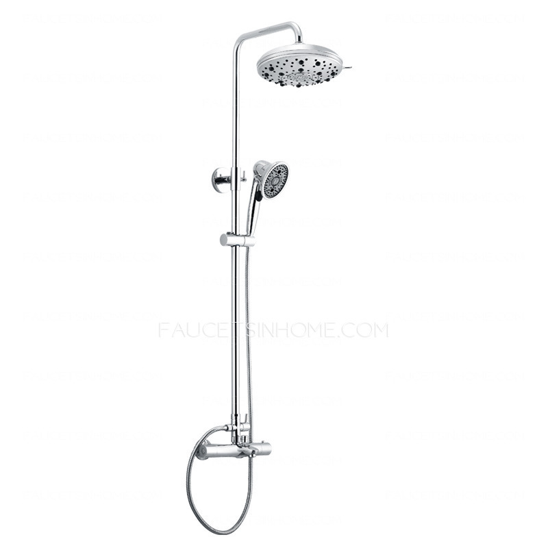 High End Electroplated Brass Thermostatic Outdoor Shower Faucet Sets