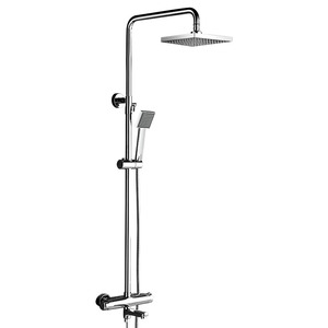 High End Square Thermostatic Exposed Shower Faucets Brass