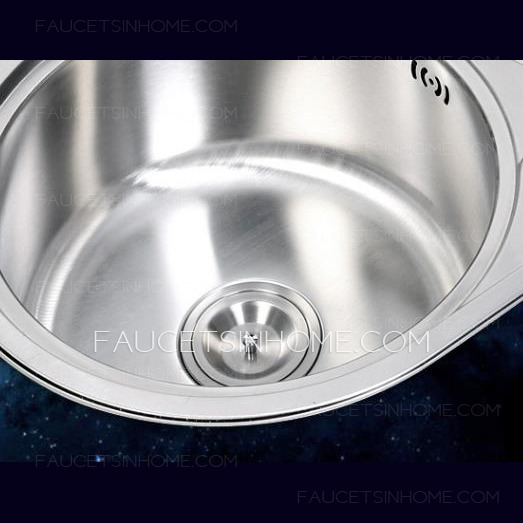 Nickel Brushed Stainless Steel Double Round Bowls Kitchen Sinks