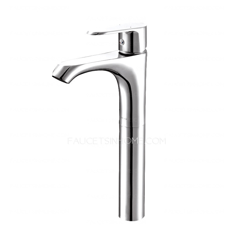 Modern High Standing Electroplated Brass Bathroom Sink Faucets