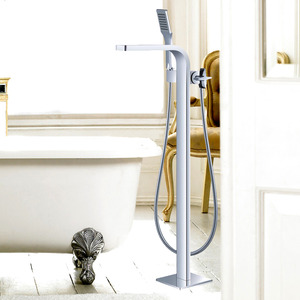 Best Floor Standing Electroplated Brass Shower Faucets With Hand Shower