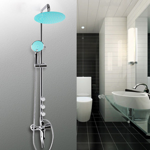 Modern Blue Top Shower Head Painting Chrome Types Of Shower Faucets