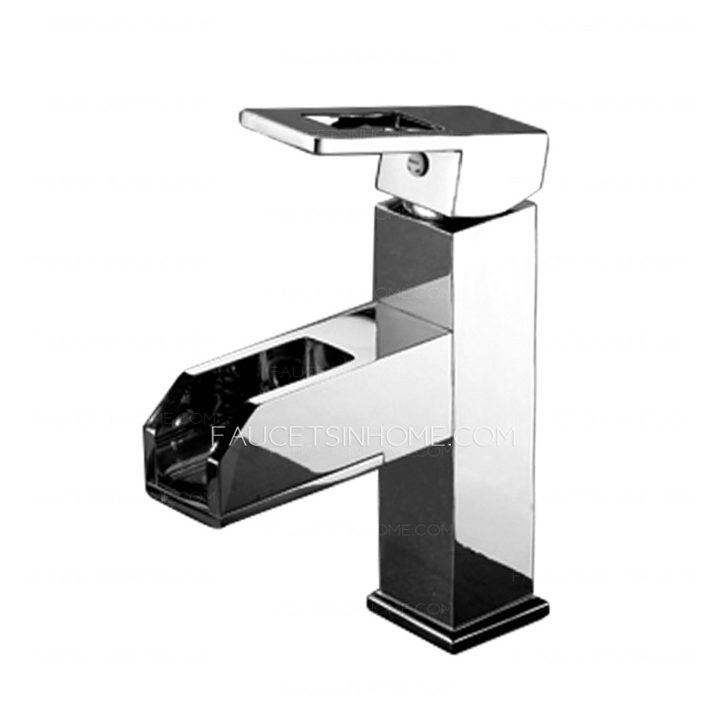 Practical Brass Waterfall Chrome LED Bathroom Sink Faucets