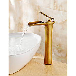 Practical Antique Brass One Handle Bathroom Sink Faucet
