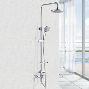 Modern Chrome Exposed Shower Faucets System ABS Top Shower