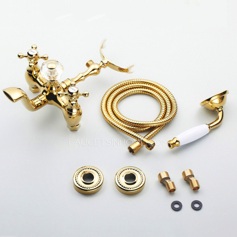 Luxury Polished Brass High Pressure Hand Held Shower Faucet