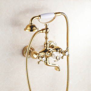 Luxury Polished Brass High Pressure Hand Held Shower Faucet