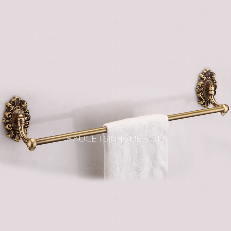 High End Brass Vintage Single Pole Towel Bar Bathroom