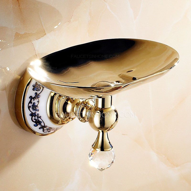 Gold Brass Bathroom Shower Metal Soap Dishes