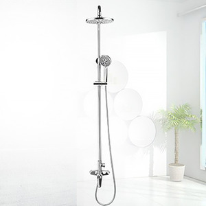 Sliver Waterfall Brss Single Handle Hot Water Mixed Bathroom Shower System