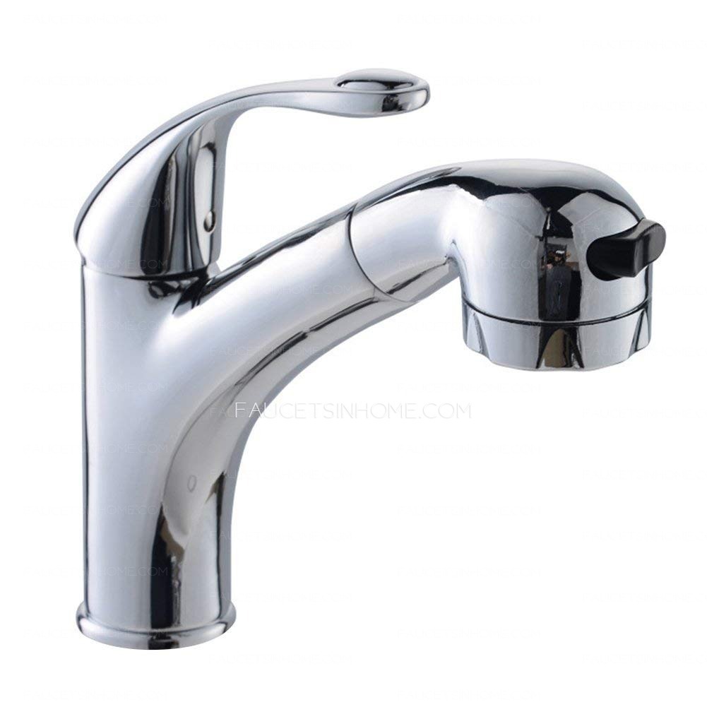 Commercial Pull Out Sprayer Kitchen Faucet Single Handle Deck Mount