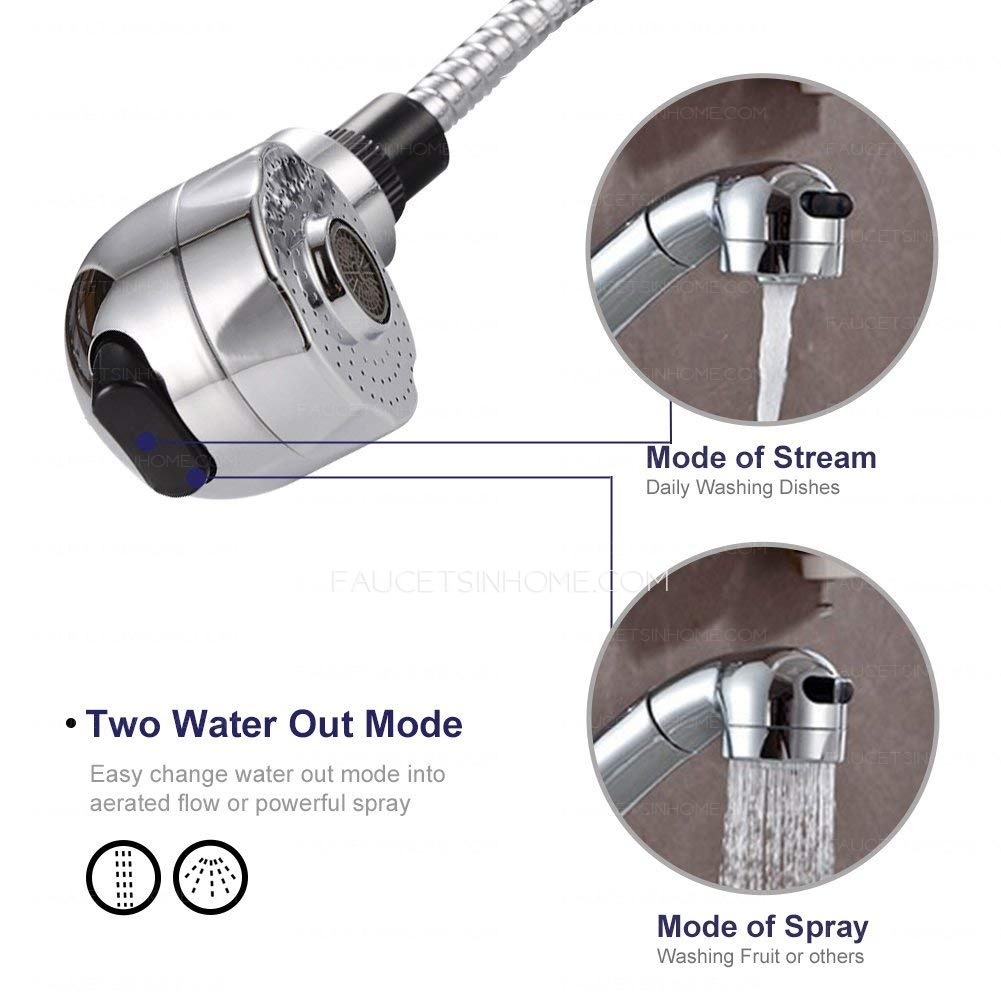 Commercial Pull Out Sprayer Kitchen Faucet Single Handle Deck Mount