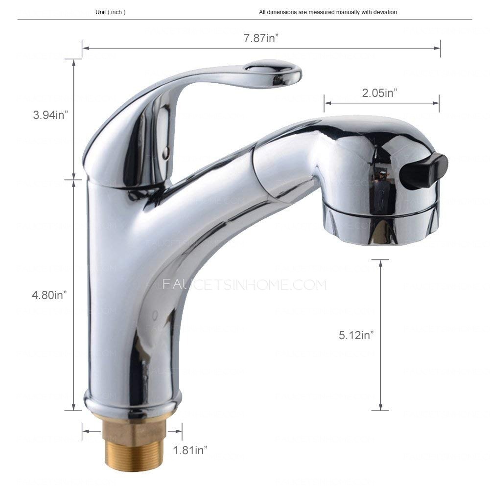 Commercial Pull Out Sprayer Kitchen Faucet Single Handle Deck Mount