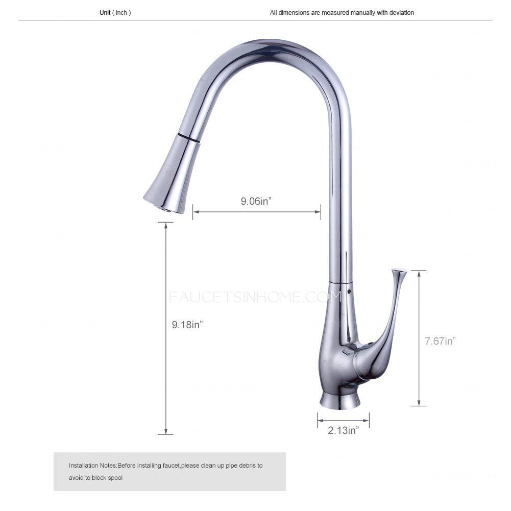 Discount Pull down Gooseneck Kitchen faucet Pull Out Pre Rinse Bar Sink