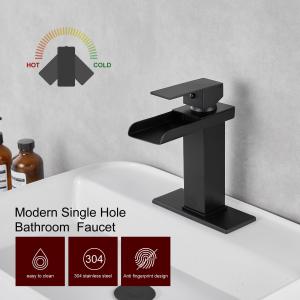 Violcot Cool Square Shaped Side Handle Waterfall Bathroom Faucet